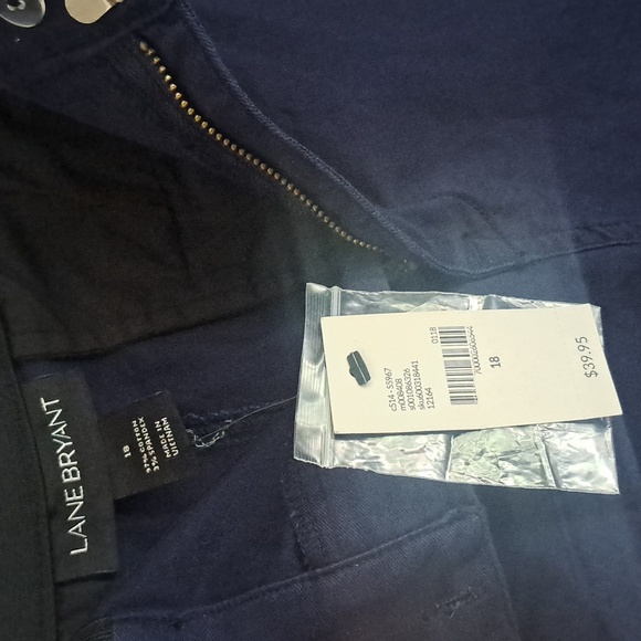 Lane Bryant Girlfriend Ruffled Pocket Shorts #New Navy Blue Sz 18 Inseam 5" - Picture 5 of 5